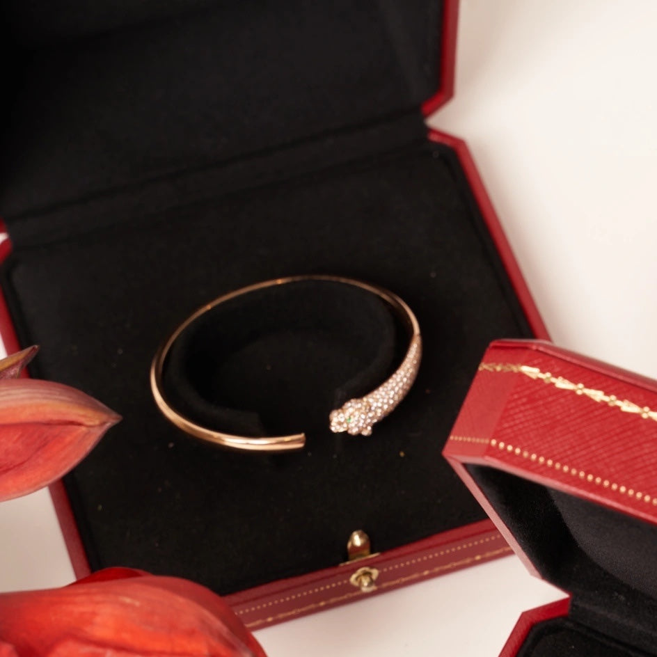Mysitc PANTHERE ROSE GOLD DIAMOND OPEN BRACELET