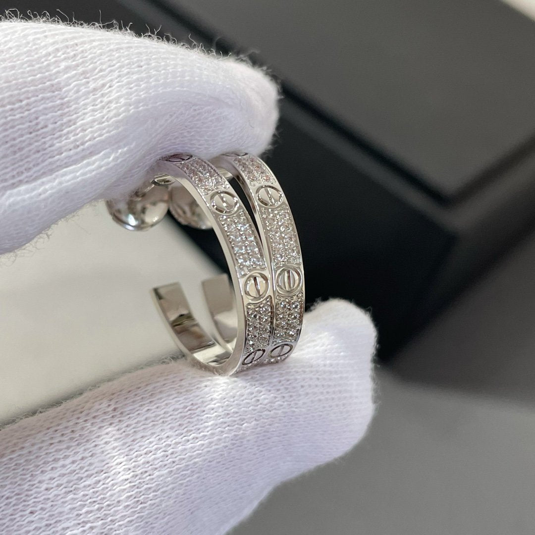 Mystische LIEBE DIAMANT SILBER CREOLEN