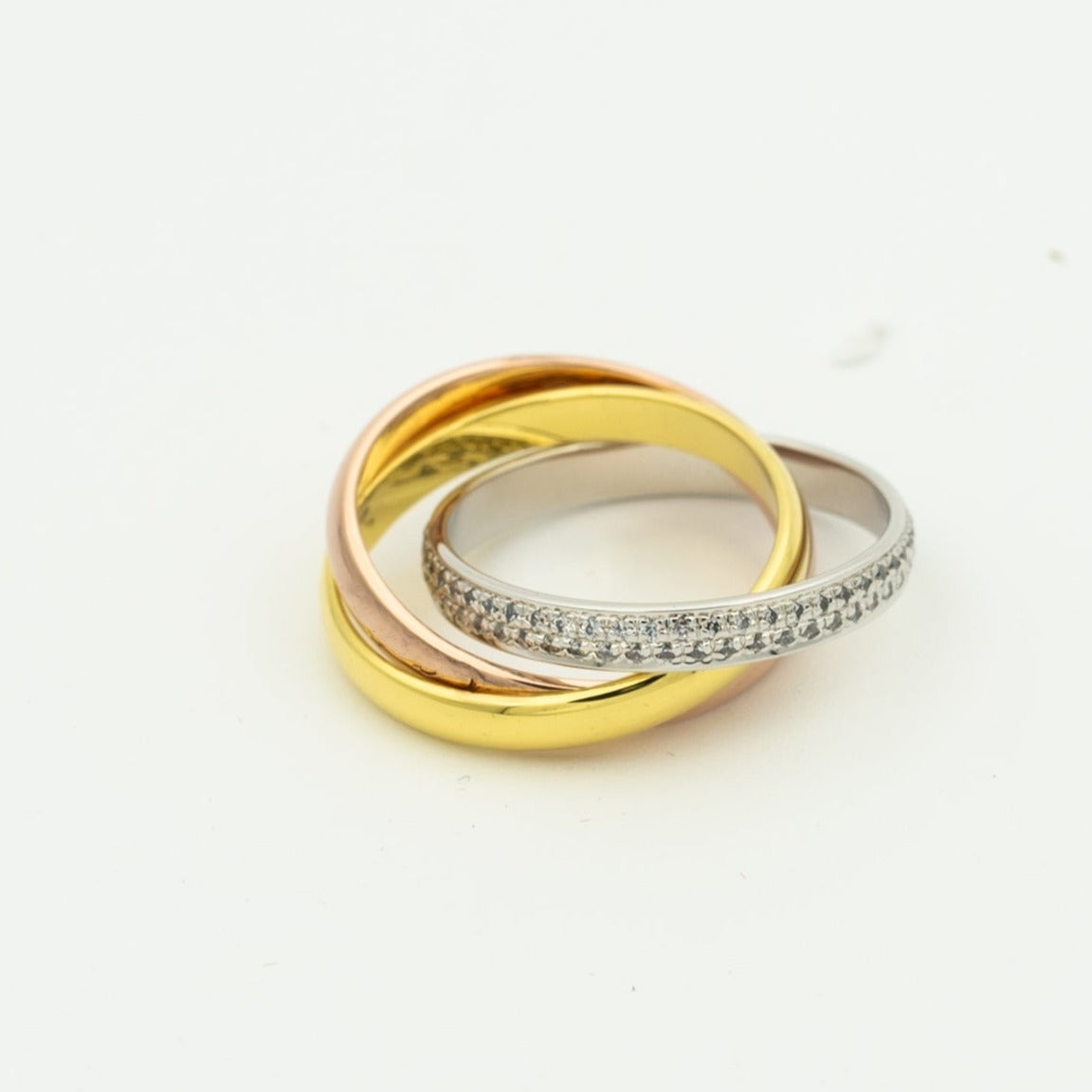 Mystic TRINITY RING GOLD PINK GOLD SILBER DIAMANTEN