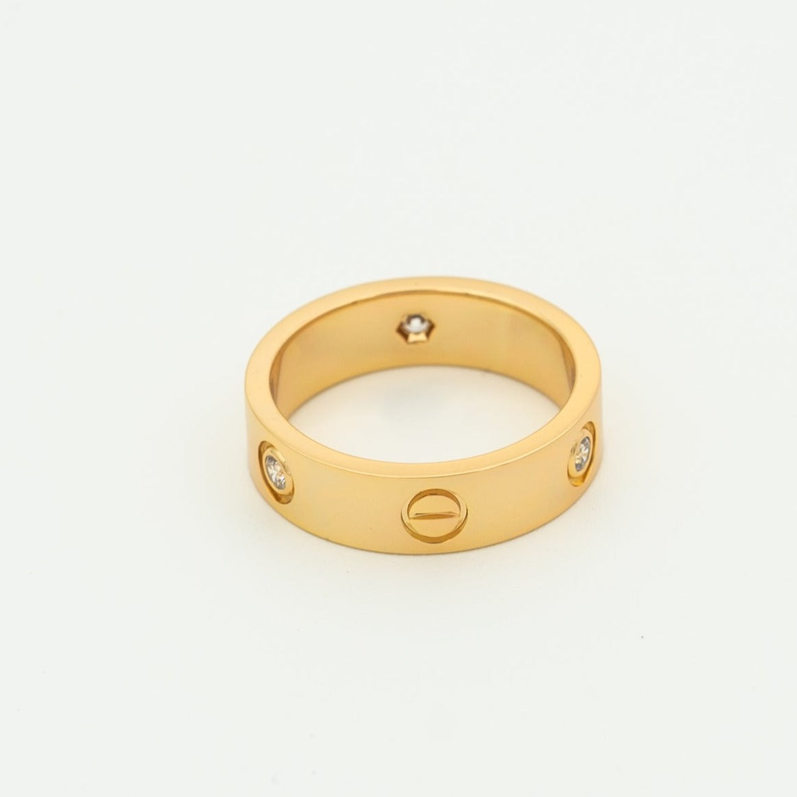 Mystic LOVE RING 5.5MM 3 DIAMONDS PINK GOLD