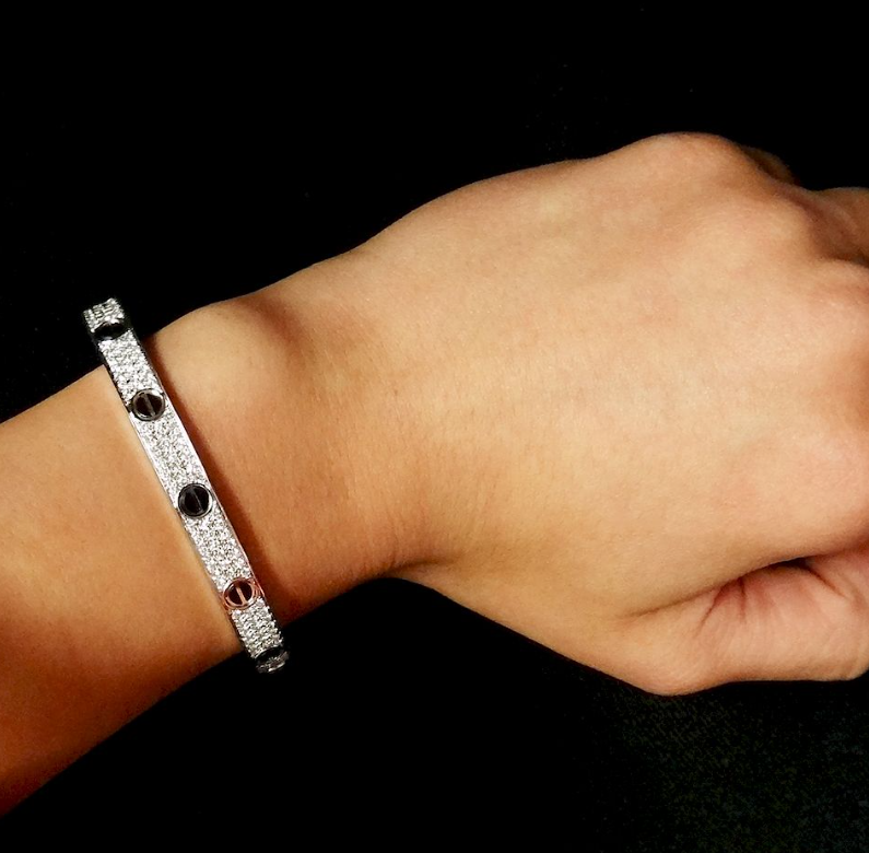 Mysitc LOVE BRACELET 6.1MM DIAMOND-PAVED CERAMIC