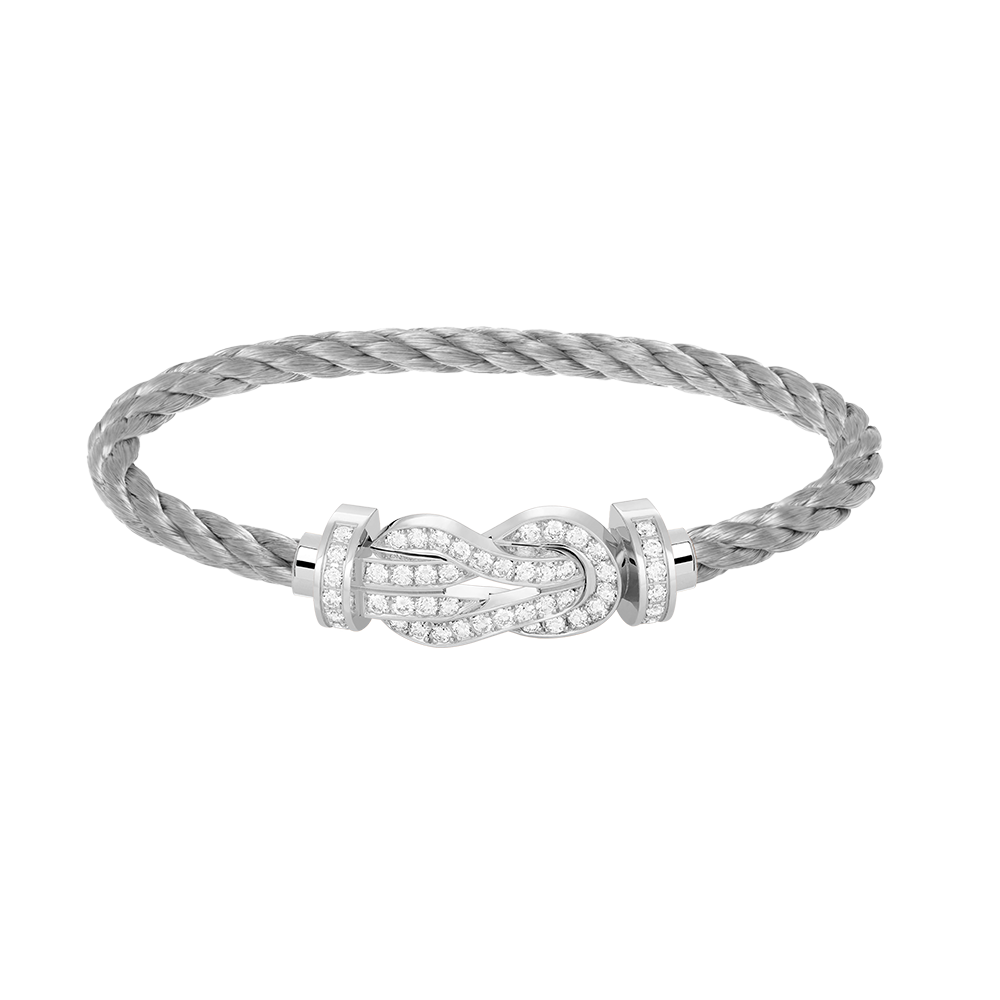 Mysitc CHANCE GROSSE 8-FIGUREN SCHNALLE VOLLBESETZTES DIAMANTENARMBAND SILBER