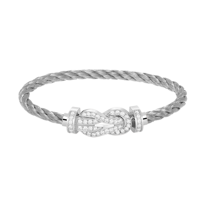 Mysitc CHANCE GROSSE 8-FIGUREN SCHNALLE VOLLBESETZTES DIAMANTENARMBAND SILBER