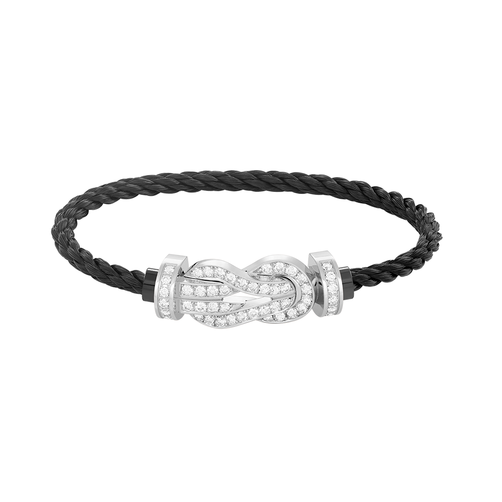 Mysitc CHANCE GROSSE 8-FIGUREN SCHNALLE VOLLBESETZTES DIAMANTENARMBAND SILBER