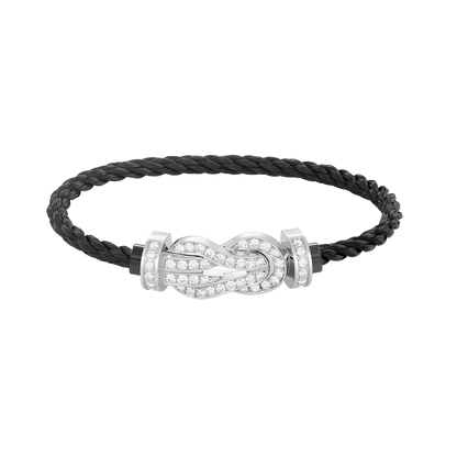 Mysitc CHANCE GROSSE 8-FIGUREN SCHNALLE VOLLBESETZTES DIAMANTENARMBAND SILBER