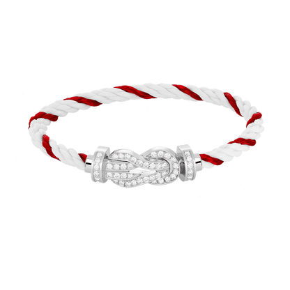 Mysitc CHANCE GROSSE 8-FIGUREN SCHNALLE VOLLBESETZTES DIAMANTENARMBAND SILBER