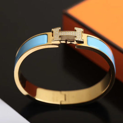 Mystic H CLOUD BLUE ARMBAND GOLD DIAMANT