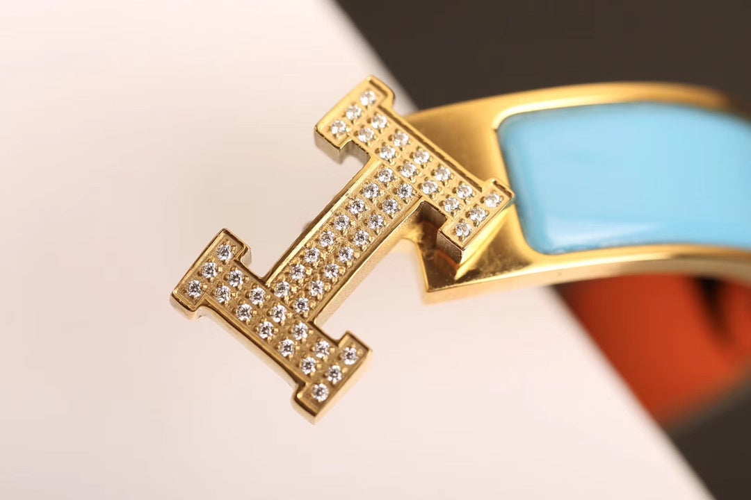 Mystic H CLOUD BLUE ARMBAND GOLD DIAMANT