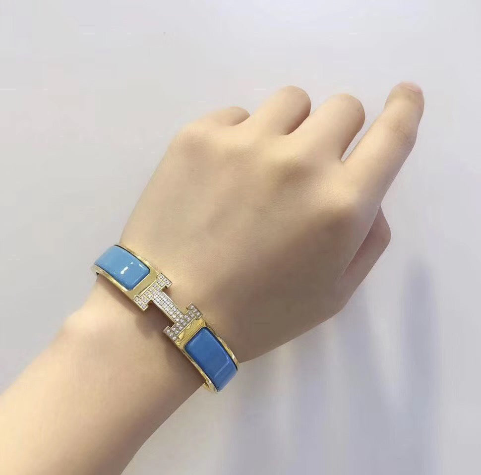 Mystic H CLOUD BLUE ARMBAND GOLD DIAMANT