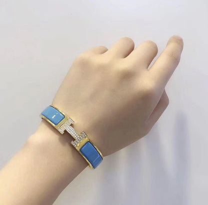 Mystic H CLOUD BLUE ARMBAND GOLD DIAMANT