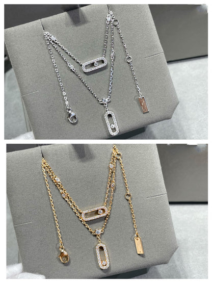 [Mystic ]MOVE 2 ROW DIAMOND NECKLACE