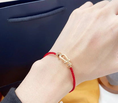 Mytische FORCE 10 HALBER DIAMANT ROSÉGOLD ROTES KORDELBAND GROSSES UND MITTLERES MODELL