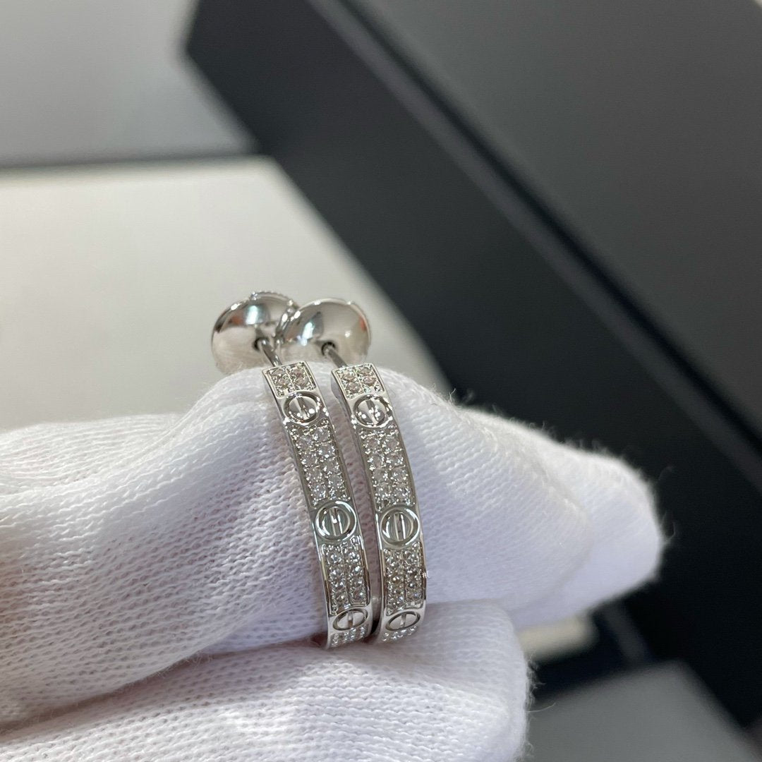 Mystische LIEBE DIAMANT SILBER CREOLEN