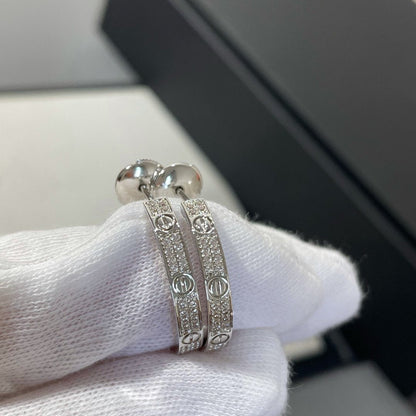 Mystische LIEBE DIAMANT SILBER CREOLEN