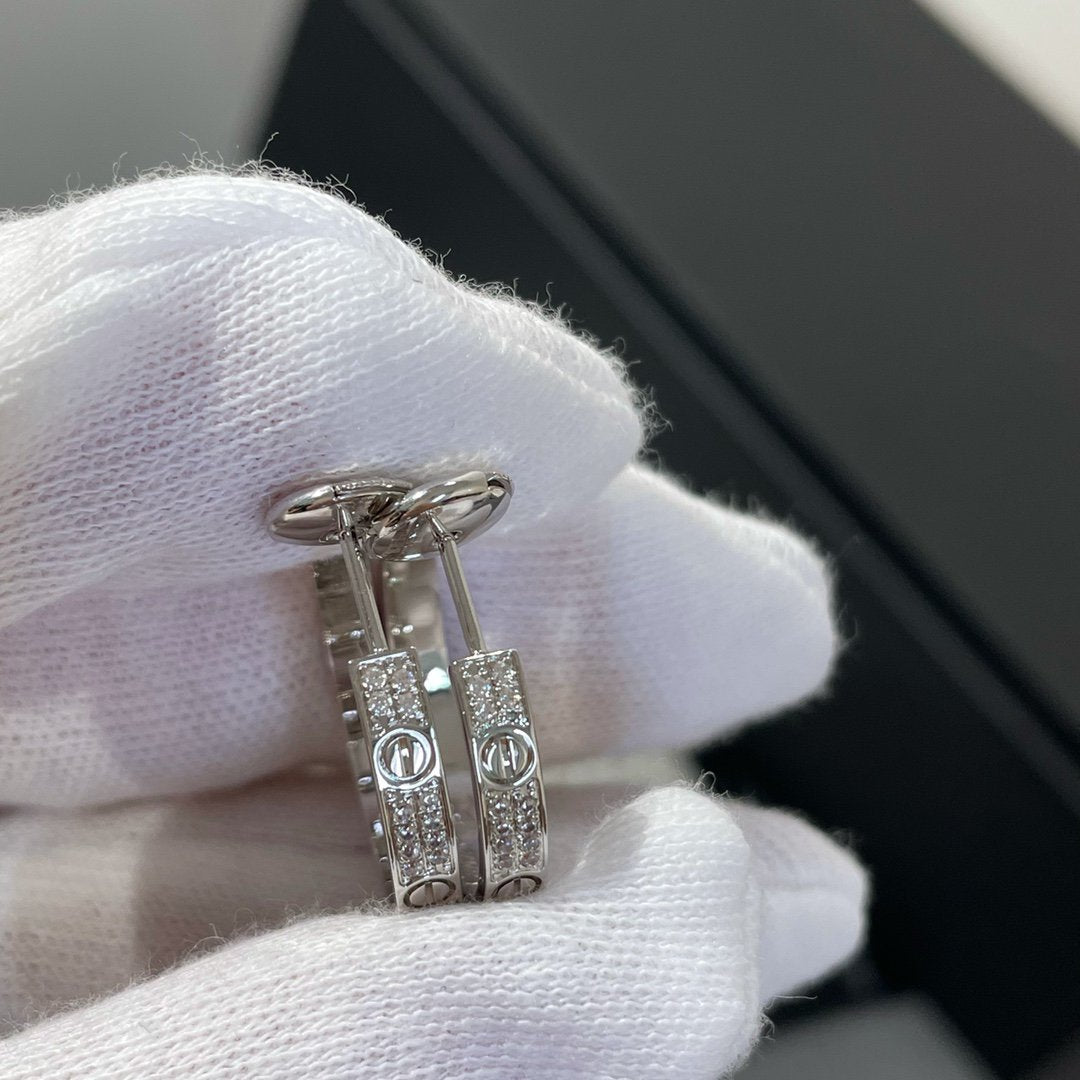 Mystische LIEBE DIAMANT SILBER CREOLEN