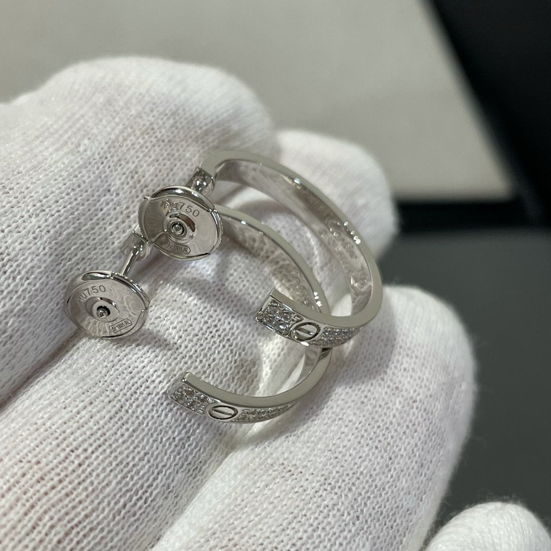 Mystische LIEBE DIAMANT SILBER CREOLEN