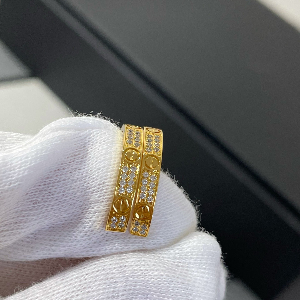 Mystische LIEBES-DIAMANT-GOLD-CREOLEN