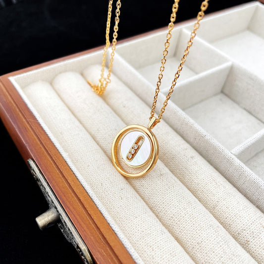 [Mystic ]Mystic  MOVE MOP PINK GOLD NECKLACE