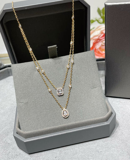 [Mystic ]MY TWIN 2 ROW DIAMOND NECKLACE