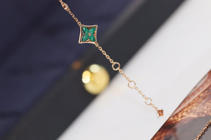 Mystic STAR AND SUN 4 MOTIV ROSÉGOLD MALACHIT ARMBAND