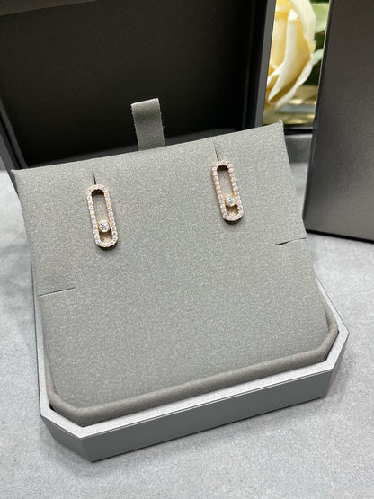 [Mystic ]MOVE UNO STUD DIAMOND PAVED EARRINGS