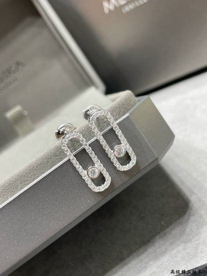 [Mystic ]MOVE UNO STUD DIAMOND PAVED EARRINGS