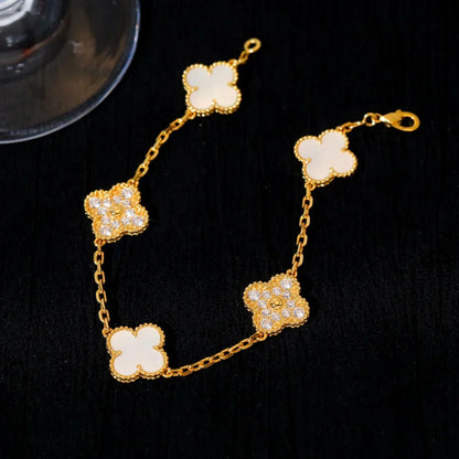 [Mysitc ]Neue CLOVER WHITE PEARL MOP 5 MOTIV ARMBAND KOLLEKTION