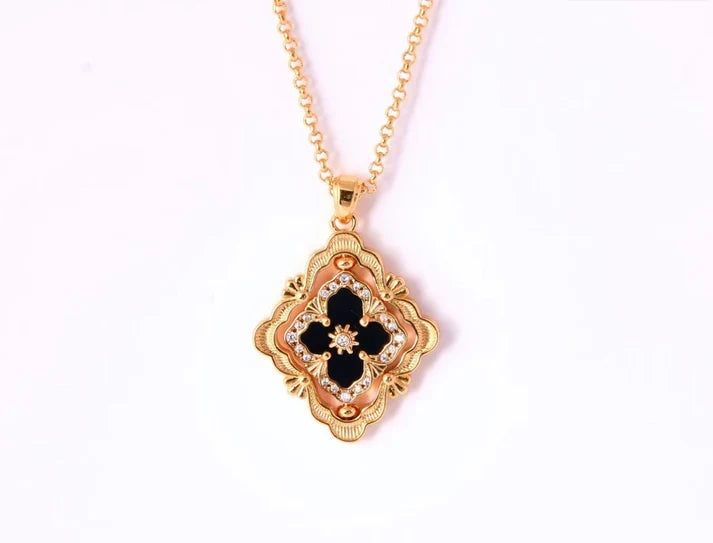 [Mystic] B.C.L ENAMEL ROTATING SINGLE-DIAMOND NECKLACE£¨Various colors£©