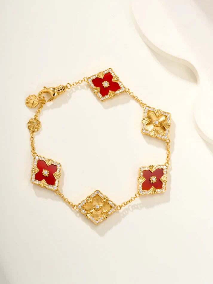 [Mystic]B.C.L ENAMELED Five-Flower Bracelet£¨Various Colors) BIG SIZE