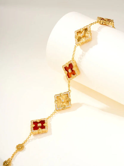 [Mystic]B.C.L ENAMELED Five-Flower Bracelet£¨Various Colors) BIG SIZE