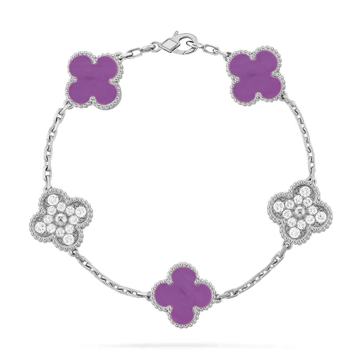 [Mysitc ]New  CLOVER 5 MOTIF VIOLET BRACELET COLLECTION