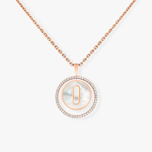 [Mystic ]Mystic  MOVE 1 DIAMOND WHITE MOTHER OF PEARL PINK GOLD DIAMOND NECKLACE