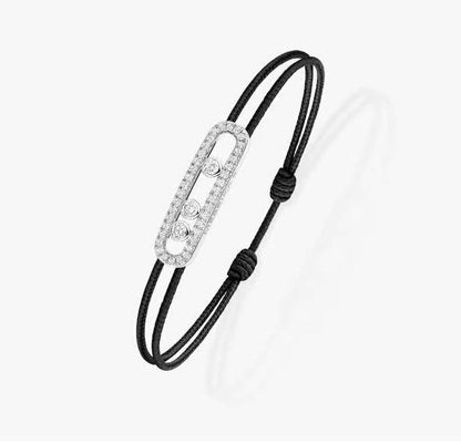 [Mystic ]Messika Care(s) pink cord pavé bracelet