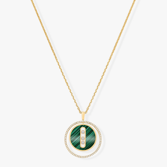 [Mystic ]Mystic  MOVE 3 DIAMOND MALACHITE GOLD DIAMOND NECKLACE