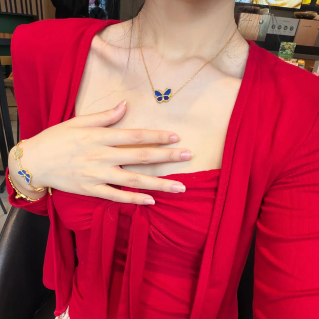 [Mysitc ] 2026 BUTTERFLY BLUE   NECKLACE