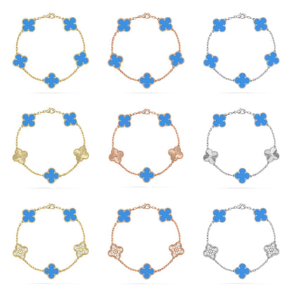 [Mysitc ]New CLOVER 5 MOTIF BLUE AGATE BRACELET COLLECTION