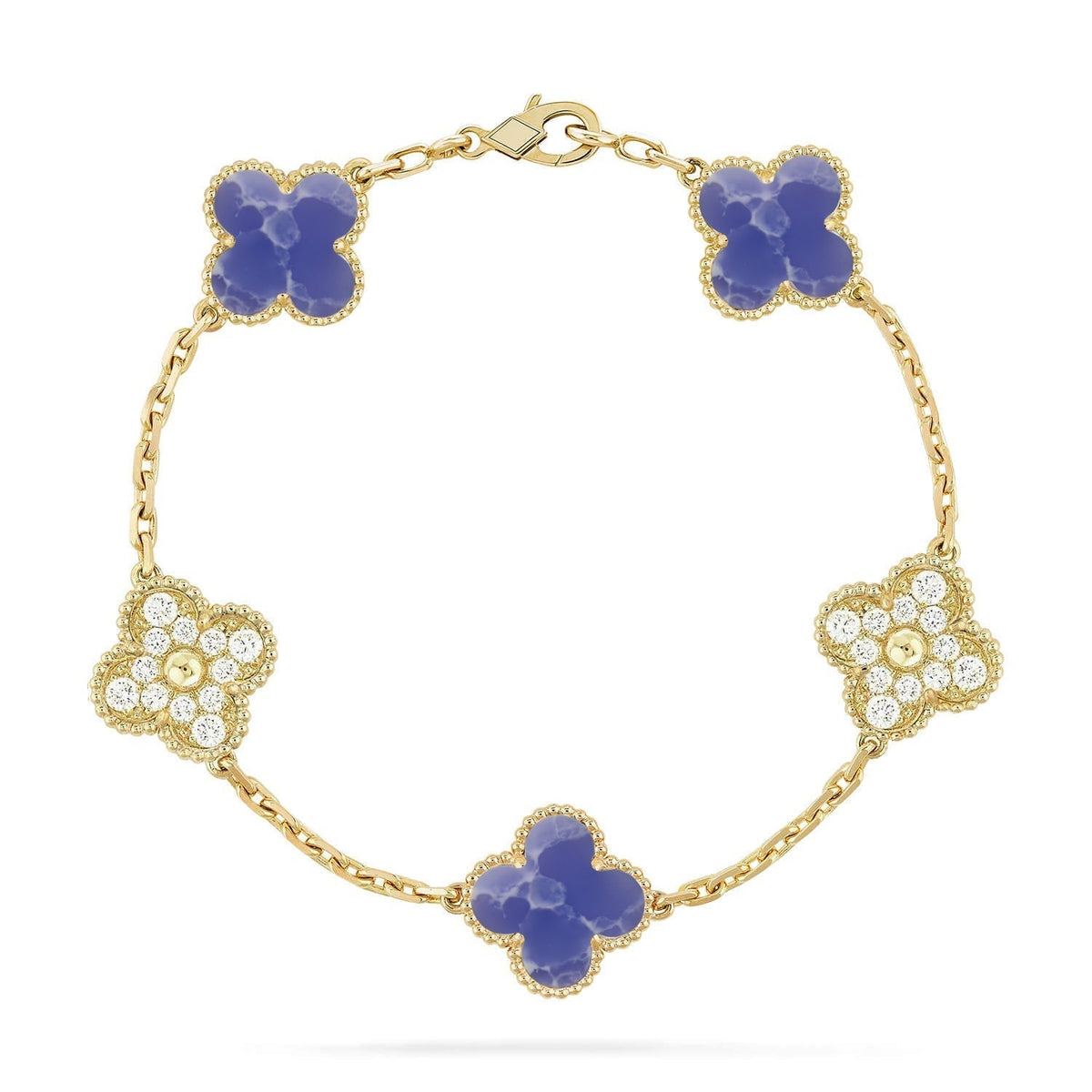 [Mysitc ]Neue CLOVER 5 MOTIV BLAUE ADERN ARMBAND KOLLEKTION