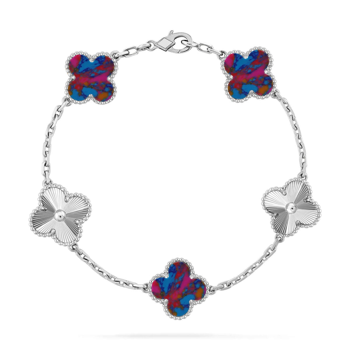 [Mysitc] NEUE ARMBANDKOLLEKTION KLASSISCHER GLÜCKSKLEE MIT 5 FARBIGEN EDELSTEINEN