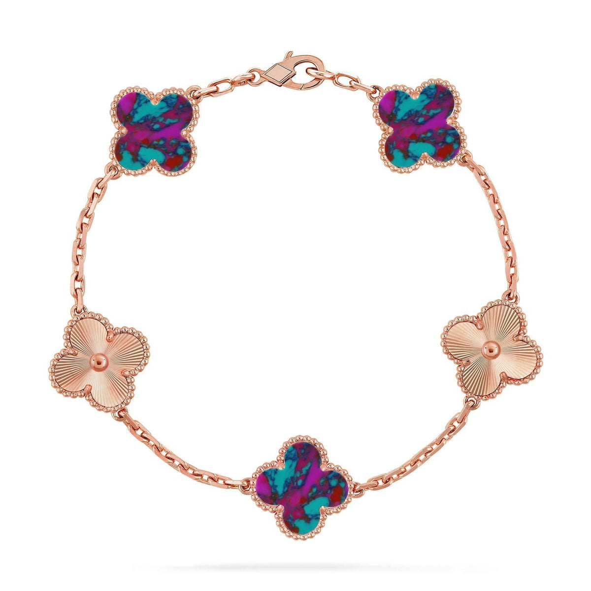 [Mysitc] NEUE ARMBANDKOLLEKTION KLASSISCHER GLÜCKSKLEE MIT 5 FARBIGEN EDELSTEINEN