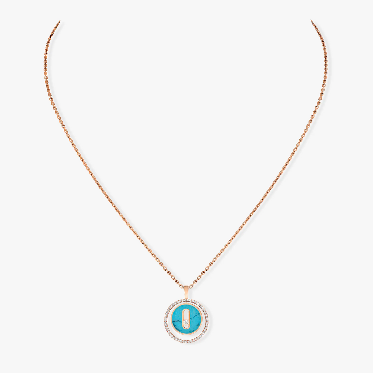 [Mystic ]Mystic  MOVE 1 DIAMOND TURQUOISE PINK GOLD DIAMOND NECKLACE