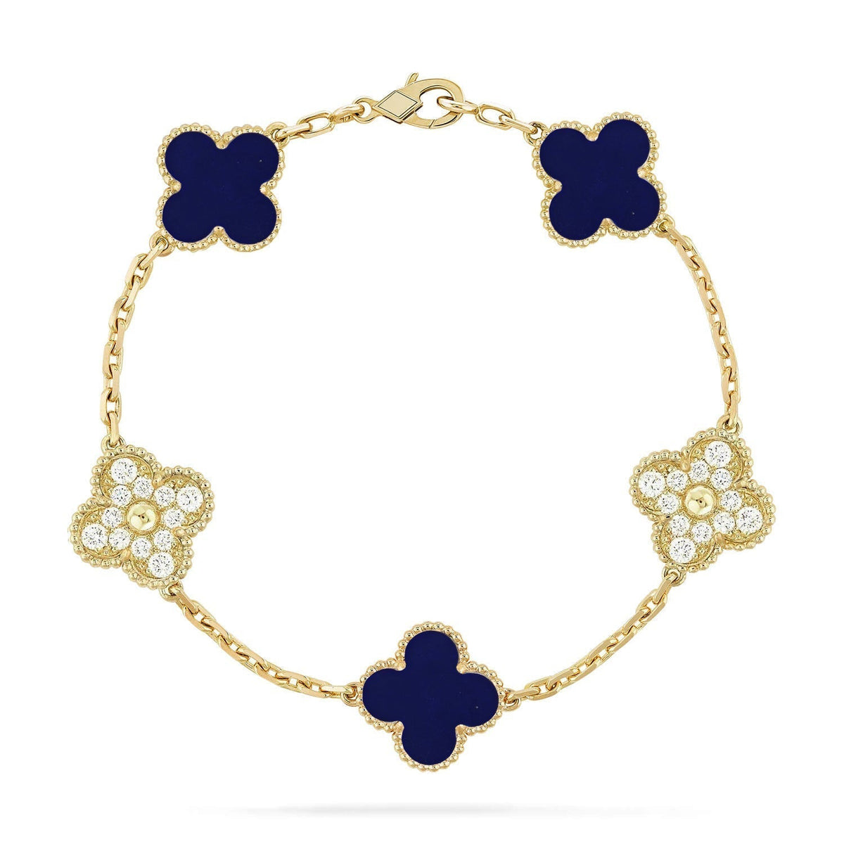 [Mysitc ]Neue ARMBANDKOLLEKTION KLASSISCHES KLEEBBLATT 5 MOTIVE LAPISLAZULI