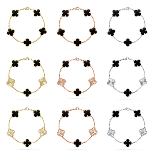 [Mysitc ]New CLOVER 5 MOTIF ONYXS BRACELET COLLECTION