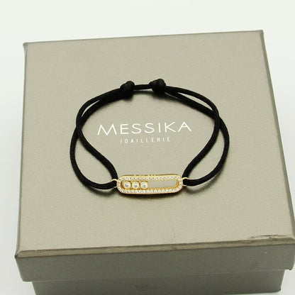 [Mystic ]Messika Care(s) pink cord pavé bracelet