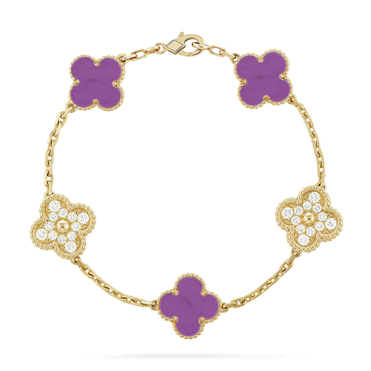 [Mysitc ]New  CLOVER 5 MOTIF VIOLET BRACELET COLLECTION