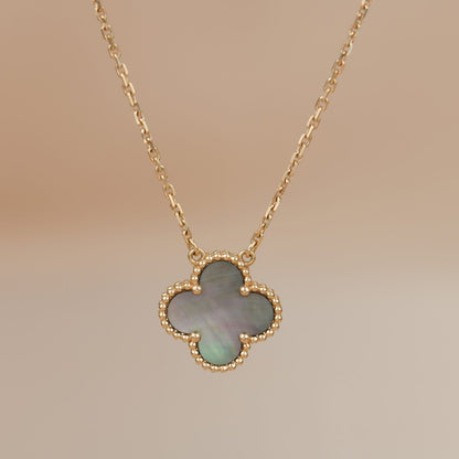 Mysitc CLOVER 15MM グレーマザーオブパールネックレス