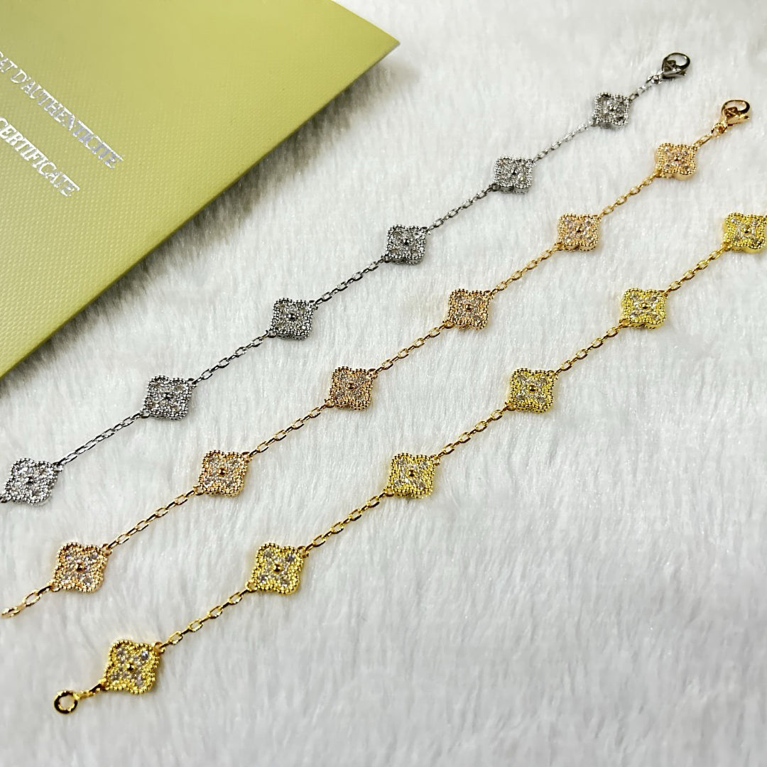 [Mystisch] Neues Kleeblatt 6 Motive Diamantarmband