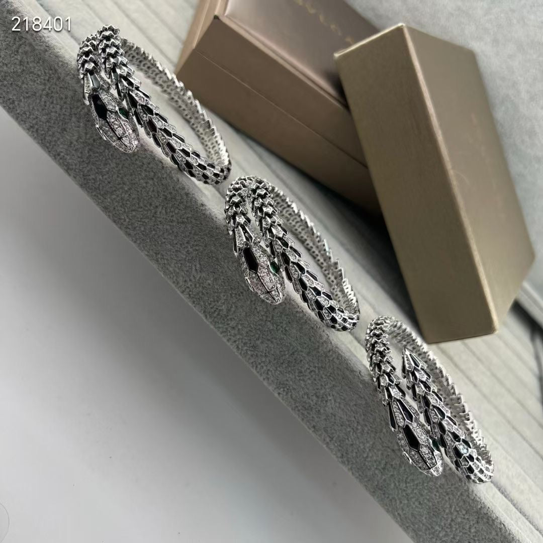 [Mysitc ] EW OBSIDIAN & DIAMOND SERPENT BRACELET
