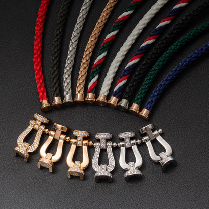 Mysitc FORCE GROSSES HUFEISEN ARMBAND VOLL MIT DIAMANTEN SILBER