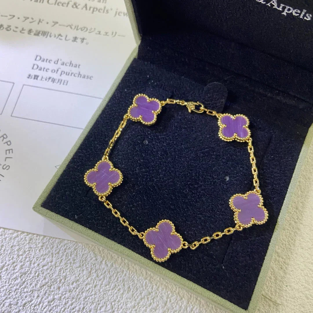 [Mysitc ]New  CLOVER 5 MOTIF VIOLET BRACELET COLLECTION