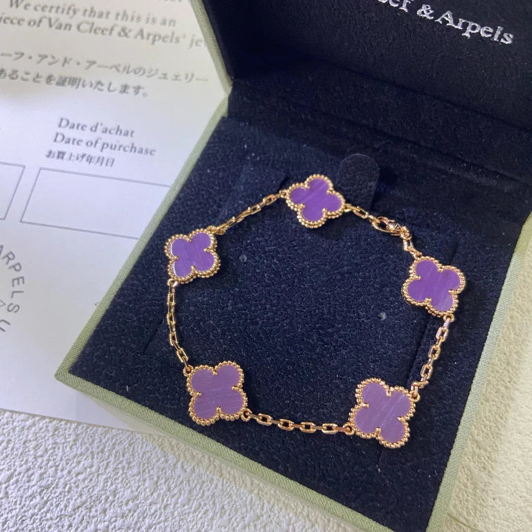 [Mysitc ]New  CLOVER 5 MOTIF VIOLET BRACELET COLLECTION